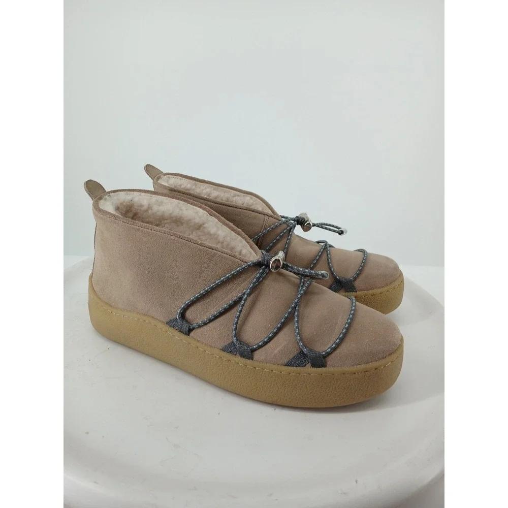 FREE PEOPLE Snowdrop Micro Shearling Boot Womens 11M Tan Suede NEW DB5